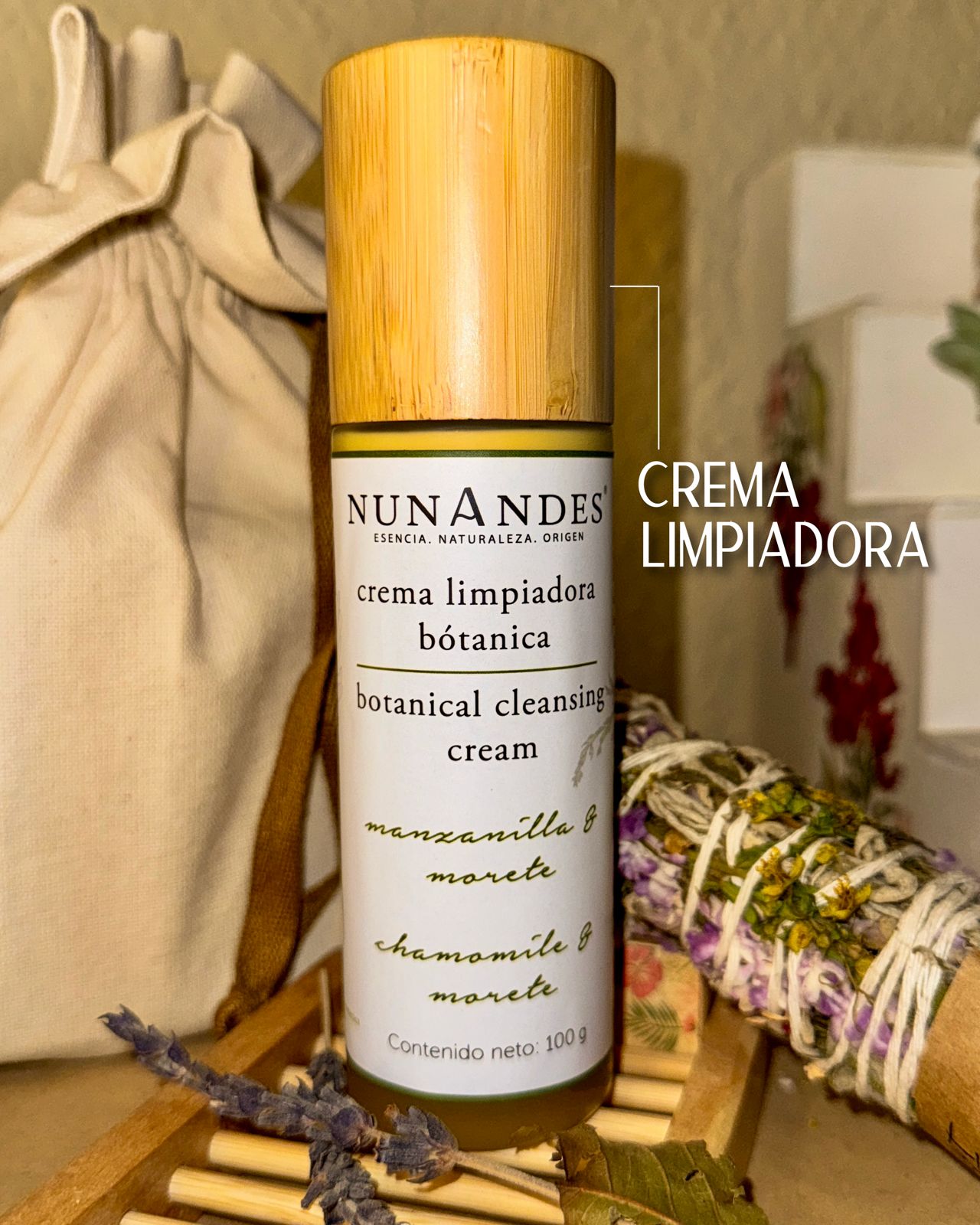 Crema limpiadora botánica