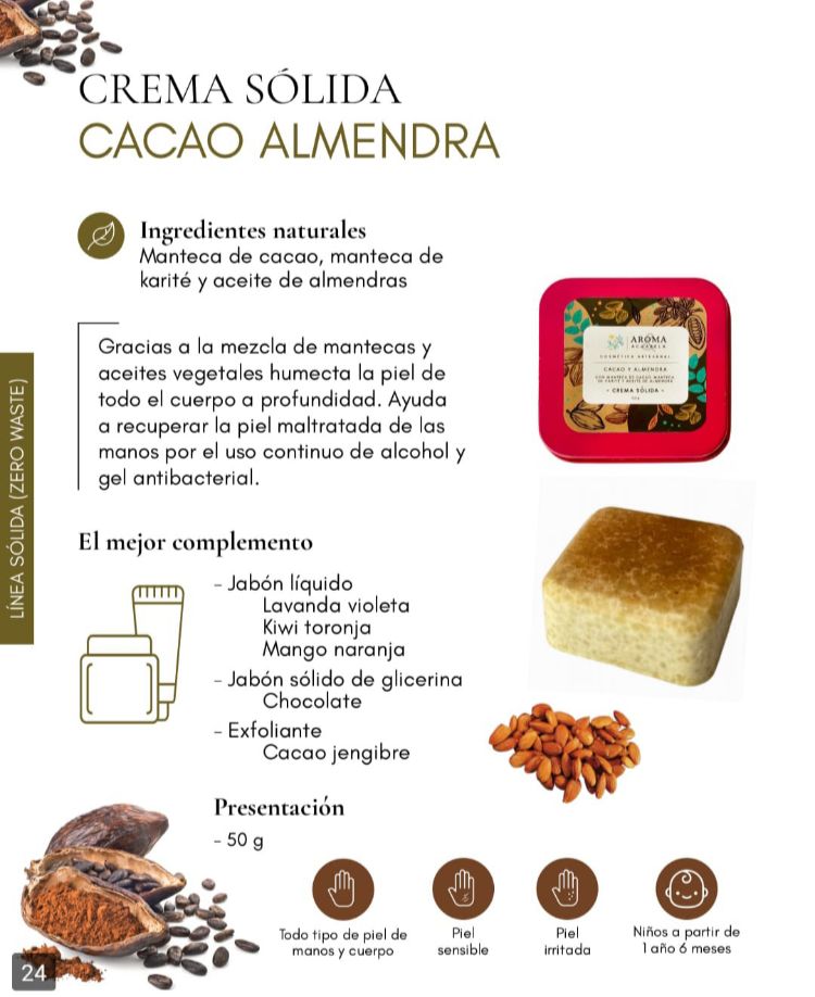 Crema sólida cacao almendra