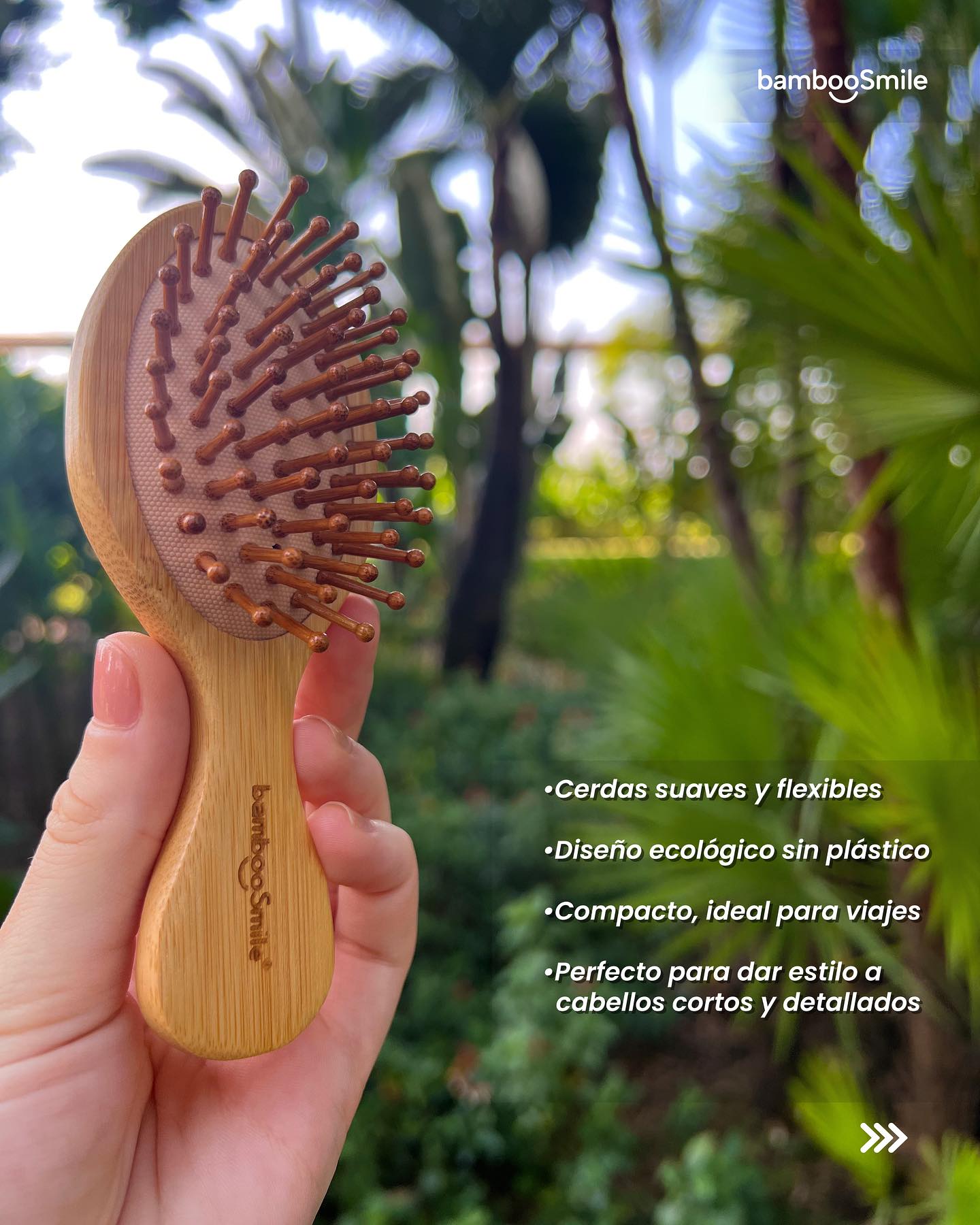 Cepillo bambú para cabello