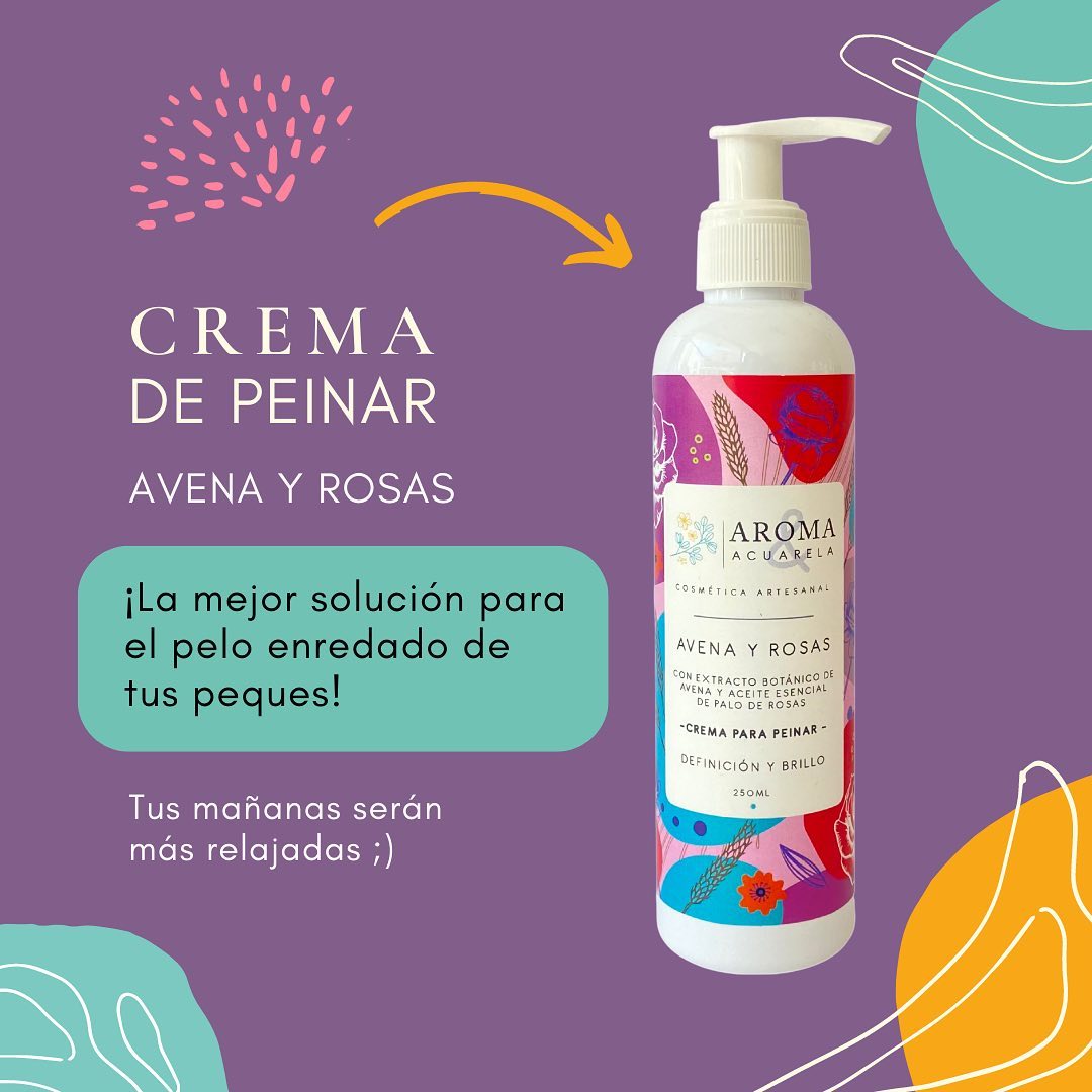 Crema para peinar avena rosas