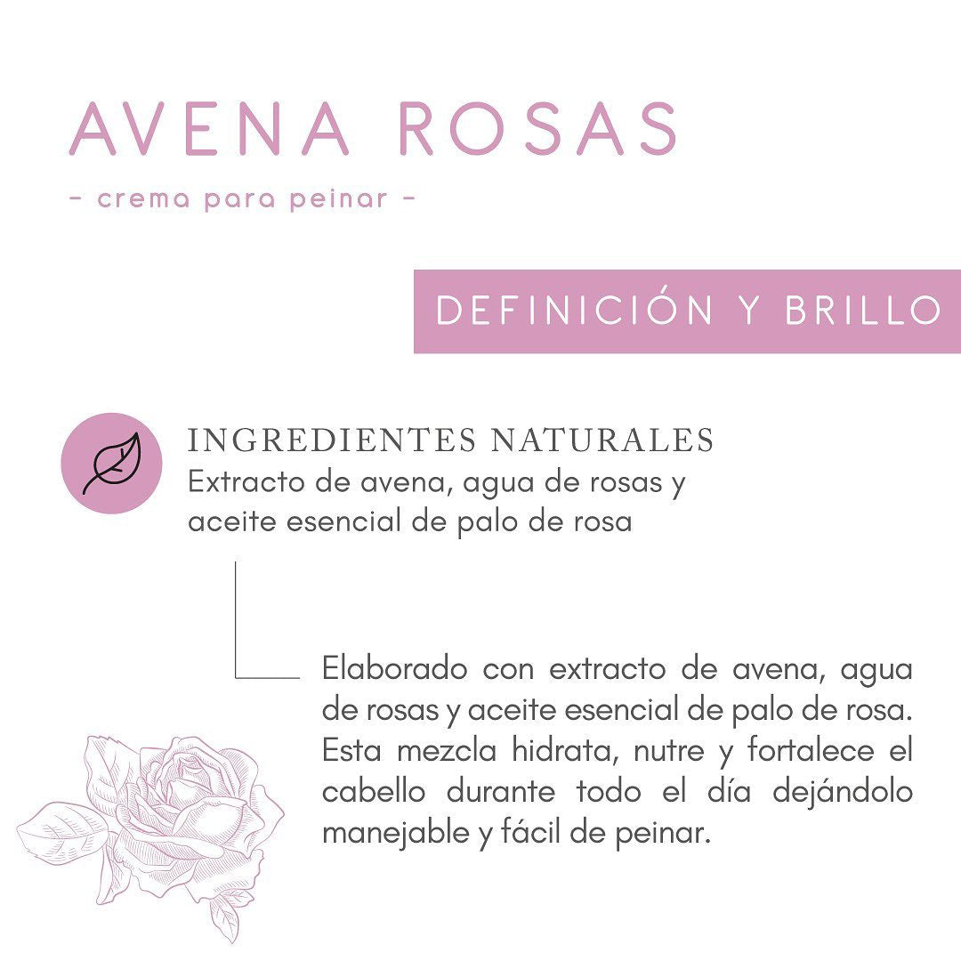 Crema para peinar avena rosas