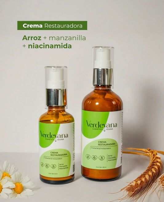 Crema reparadora arroz, manzanilla y niacinamida