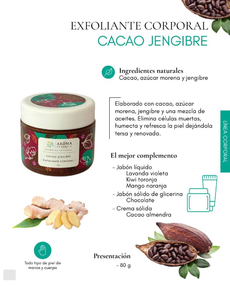 Exfoliante corporal cacao jengibre