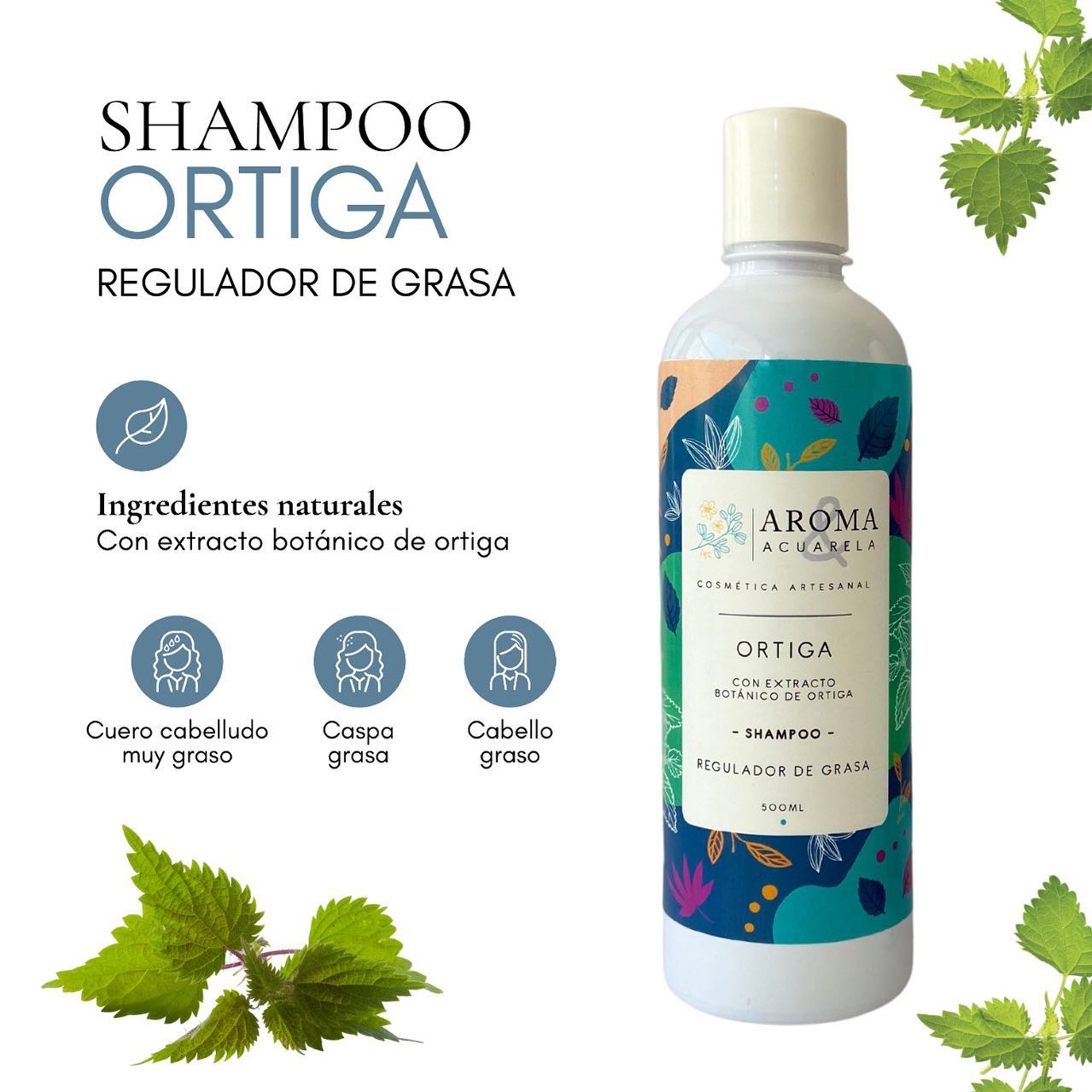 Shampoo regulador de grasa ortiga