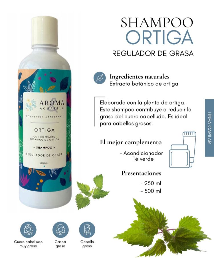 Shampoo regulador de grasa ortiga