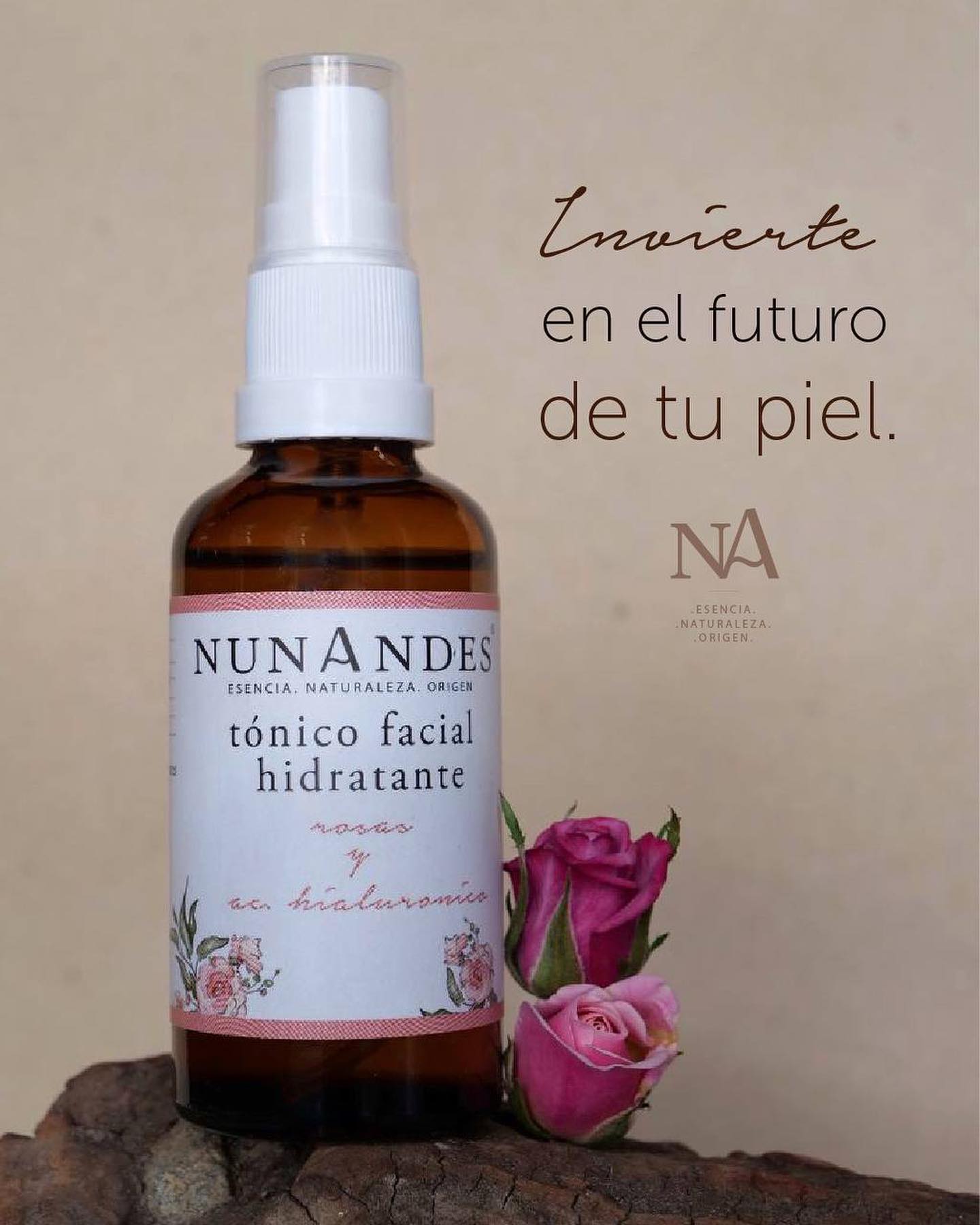 Tónico facial hidratante rosas y ácido hialurónico